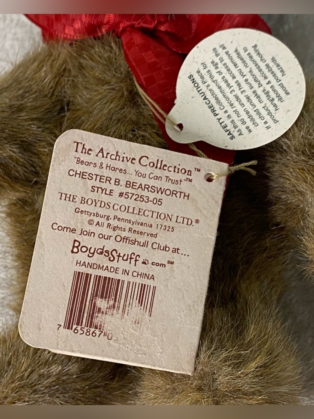 Chester B. Bearsworth Jointed 6.5” Boyds Bear Archive Collection Vintage 5725305 - Picture 11 of 13